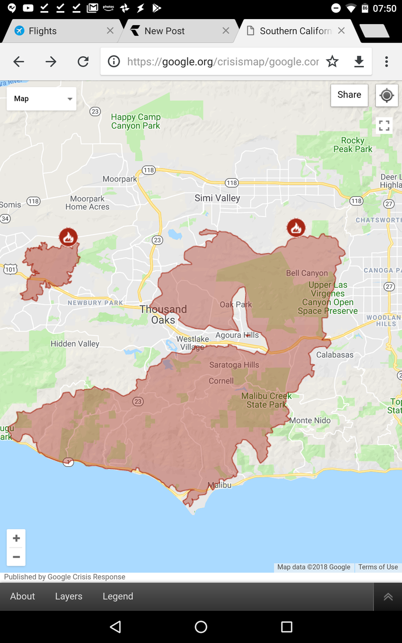 Illustration for article titled My commute before and after the Woolsey fire